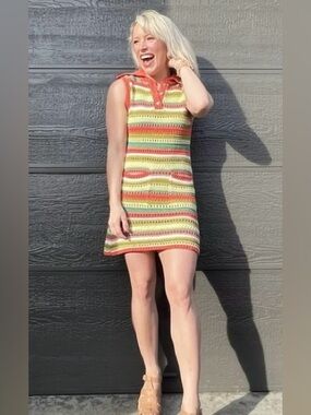 Zara Multi-Color Striped Knit Mini Dress